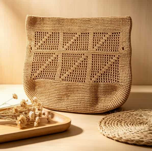 Crochet Raffia Clutch Bag Crochet Raffia Clutch Bag