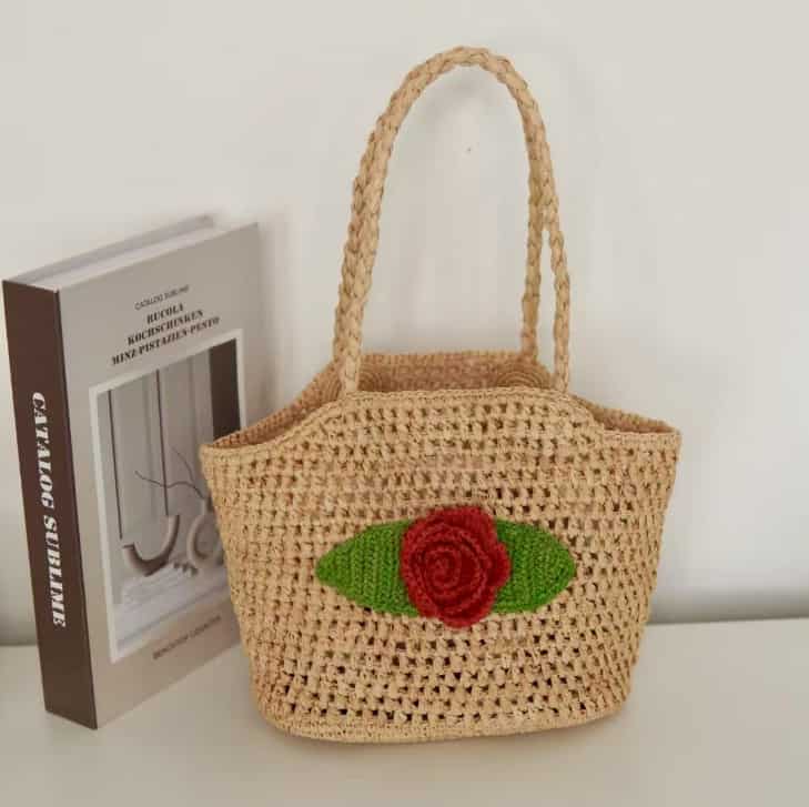 Raffia tote bag 