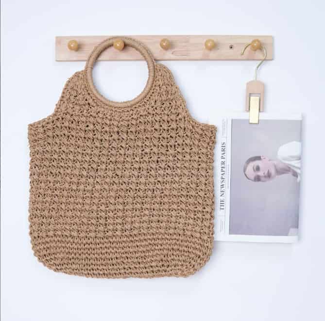 Handwoven natural raffia bag,handmade woven handbag