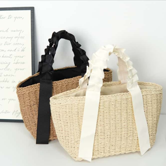Handwoven natural raffia bag, handmade woven handbag