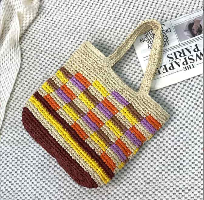 Handwoven natural raffia bag, handmade woven handbag